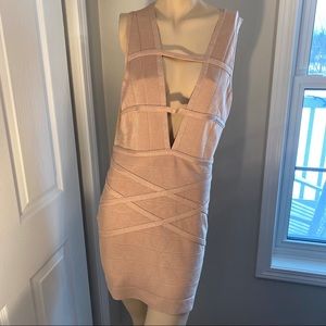 Bebe beige bandage dress